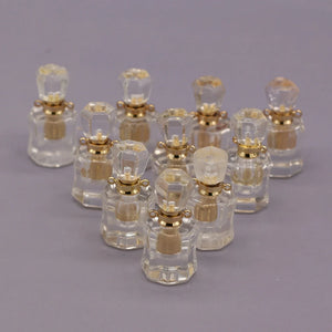 Natural Stone Perfume Bottle Clear Quartz Pendant for Jewelry Making