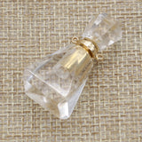 Natural Stone Perfume Bottle Clear Quartz Pendant for Jewelry Making