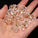 Natural Stone Perfume Bottle Clear Quartz Pendant for Jewelry Making
