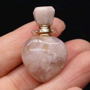 Natural Stone Perfume Bottle Pendant Fluorite/Sakure Agates