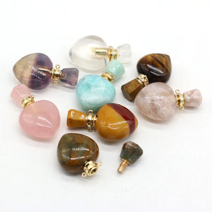 Natural Stone Perfume Bottle Pendant Fluorite/Sakure Agates