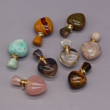 Natural Stone Perfume Bottle Pendant Fluorite/Sakure Agates