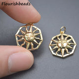 Nickel Anti Rust Geometric Sun Moon Face Charms 20pc