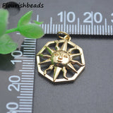 Nickel Anti Rust Geometric Sun Moon Face Charms 20pc