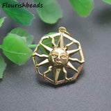 Nickel Anti Rust Geometric Sun Moon Face Charms 20pc