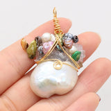 Pendant Natural Freshwater Pearl Winding Stone DIY Jewelry Making