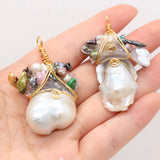 Pendant Natural Freshwater Pearl Winding Stone DIY Jewelry Making