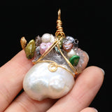Pendant Natural Freshwater Pearl Winding Stone DIY Jewelry Making