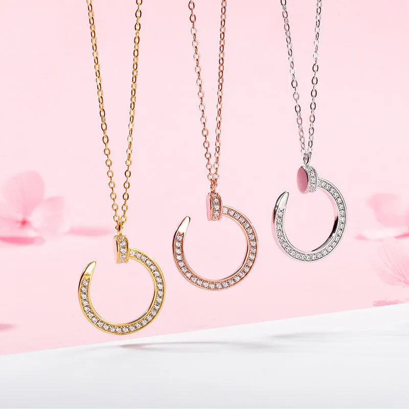 Crystal Nail Necklace for Women