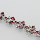 Red Garnet Silver Bracelet Health Jewelry For Women
