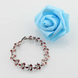 Red Garnet Silver Bracelet Health Jewelry For Women