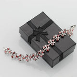 Red Garnet Silver Bracelet Health Jewelry For Women