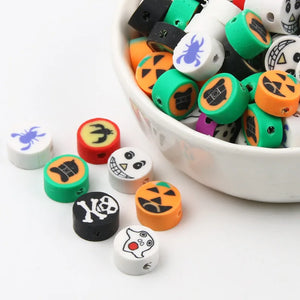 20Pcs 10mm Halloween Christmas Clay Spacer Beads for DIY Jewelry Making