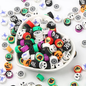 20Pcs 10mm Halloween Christmas Clay Spacer Beads for DIY Jewelry Making