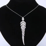 Sexy Leaf Charm Y Shape Long Necklace for Women Lady Tiny Chain Wedding Necklace