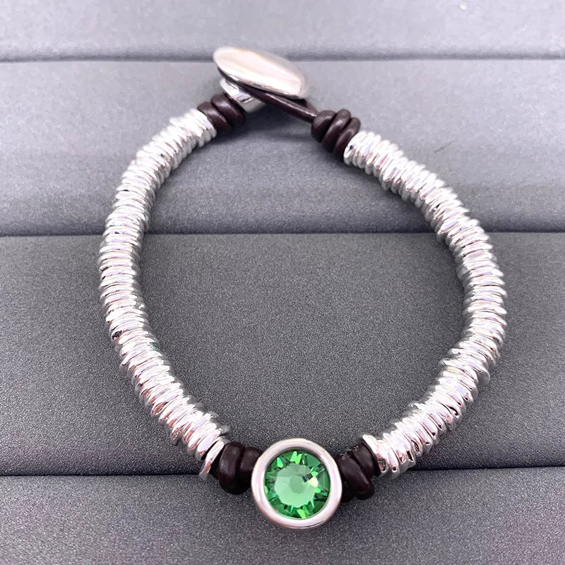 Spanish Hot 952 Silver Bead Zircon Bracelet Lady Generous Tempe