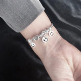 Smiling Face Charms Beads Bracelet Bangles Thai Silver Jewelry