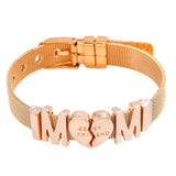 Stainless Steel Mesh Bracelet With Slide Beads, Mother's Gift