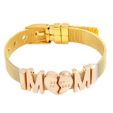 Stainless Steel Mesh Bracelet With Slide Beads, Mother's Gift