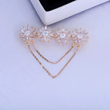 Copper Corsage Zircon Tassel Flower Brooch