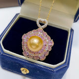 Sweet Fairy Zircon Freshwater Pink Pearl Necklace Pendant