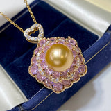 Sweet Fairy Zircon Freshwater Pink Pearl Necklace Pendant