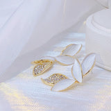 Charm Leaves Earrings For Women Zircon Stud Earrings