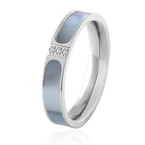 Inlaid Shells & Crystal Wedding Ring Jewelry