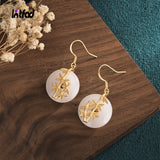 Jade Retro Bamboo Leaf Earrings for Women Gift