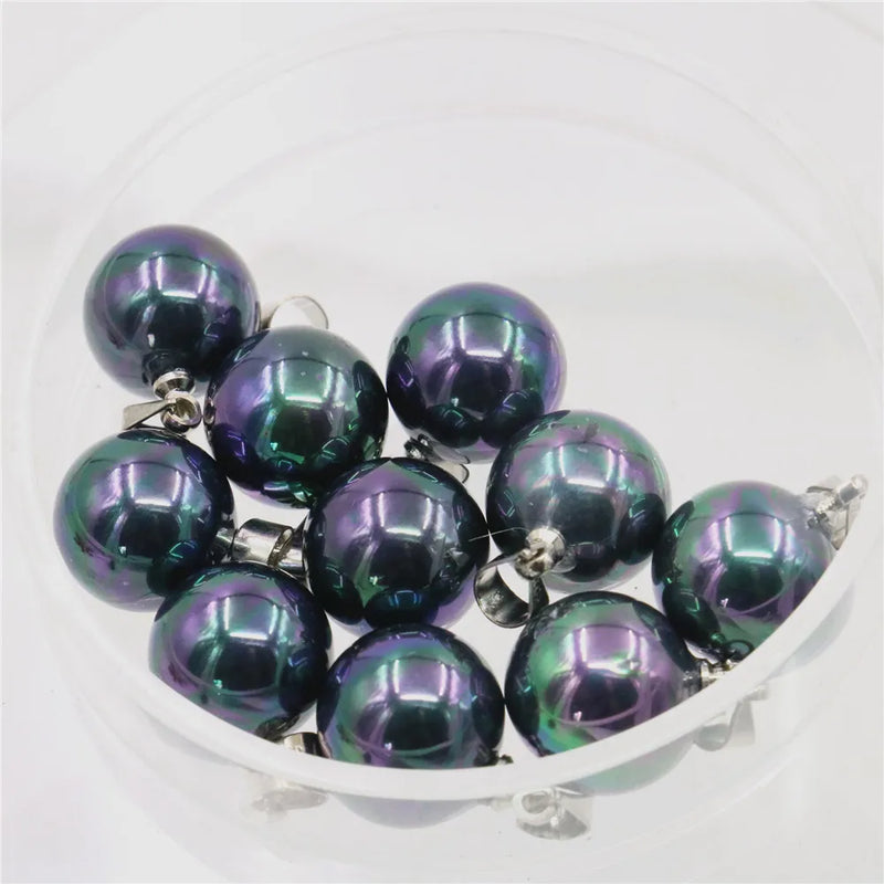 5pcs Shell Pearl 10mm Round Bead Pendant DIY Necklace Gift for Women