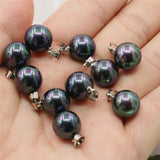 5pcs Shell Pearl 10mm Round Bead Pendant DIY Necklace Gift for Women