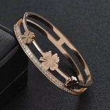 Women Girls Wedding Party Cuff Bangles Stainless Steel Charm Bracelets