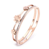 Women Girls Wedding Party Cuff Bangles Stainless Steel Charm Bracelets