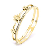 Women Girls Wedding Party Cuff Bangles Stainless Steel Charm Bracelets