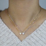 Heart Pendant Necklace CZ Paved 925 Silver Valentines Gift