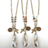 Ethnic Glass Drop Pendant Necklace for Women