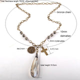 Ethnic Glass Drop Pendant Necklace for Women