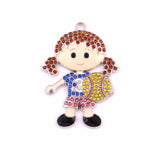 Softball Girl Rhinestone Pendant DIY Jewelry Set