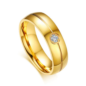 6MM Stainless Steel Engagement Wedding Ring for Women Men