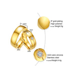 6MM Stainless Steel Engagement Wedding Ring for Women Men