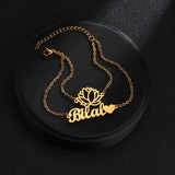 Personalised Stainless Steel Bracelet Double Layer Flower Name Accessory