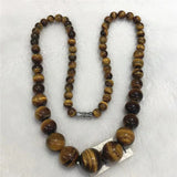Tiger Eye Crystal Garnet Tower Necklace