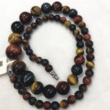 Tiger Eye Crystal Garnet Tower Necklace