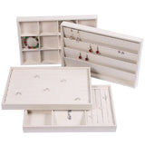 Suede Nap Fabric Velvet Jewellery Tray Earrings Necklaces Storage