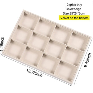 Suede Nap Fabric Velvet Jewellery Tray Earrings Necklaces Storage