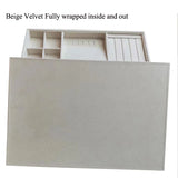 Suede Nap Fabric Velvet Jewellery Tray Earrings Necklaces Storage