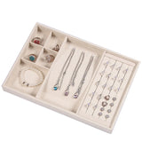 Suede Nap Fabric Velvet Jewellery Tray Rings Earrings Necklaces Storage