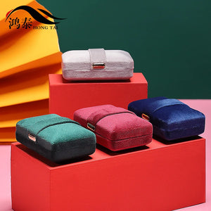 Suede Ring Necklace Box Jewelry Iron Box Hand Accompany Gift Packaging Small Box