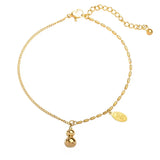 18k Plated Lucky Gourd Anklet for Women