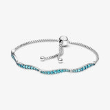 Summer Wavy Slider Bracelets 925 Sterling silver Clip Closure Jewelry Gift